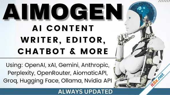 AIomatic Aimogen Pro AllinOne AI Content Writer Editor ChatBot Automation Toolkit-1.webp