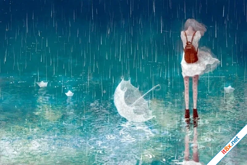 Cô gái đợi trong mưa