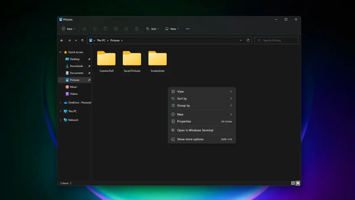 menu chuột phải trên Windows 11.webp