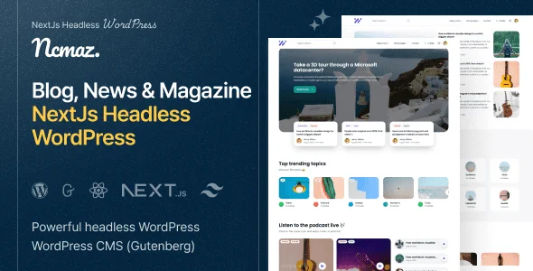 Ncmaz NextJs Headless WordPress Blog Magazine-1.webp