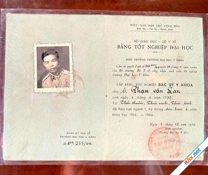 Tấm bằng đại học Y gần 60 năm tuổi và câu chuyện về một bác sĩ quân y
