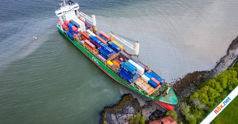 Tàu container suýt đâm trúng nhà dân do hoa tiêu ngủ gật